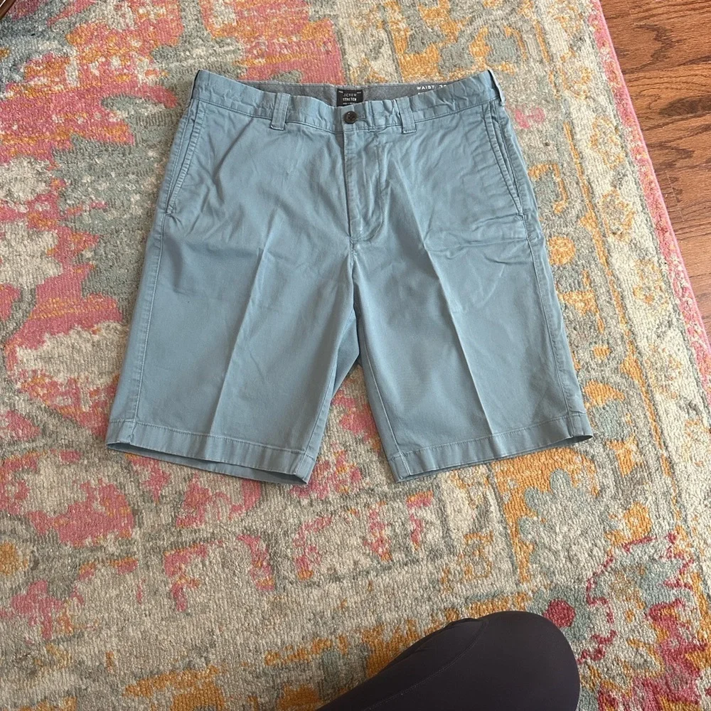 J. Crew Light Blue Flat Front Shorts 10.5” inseam